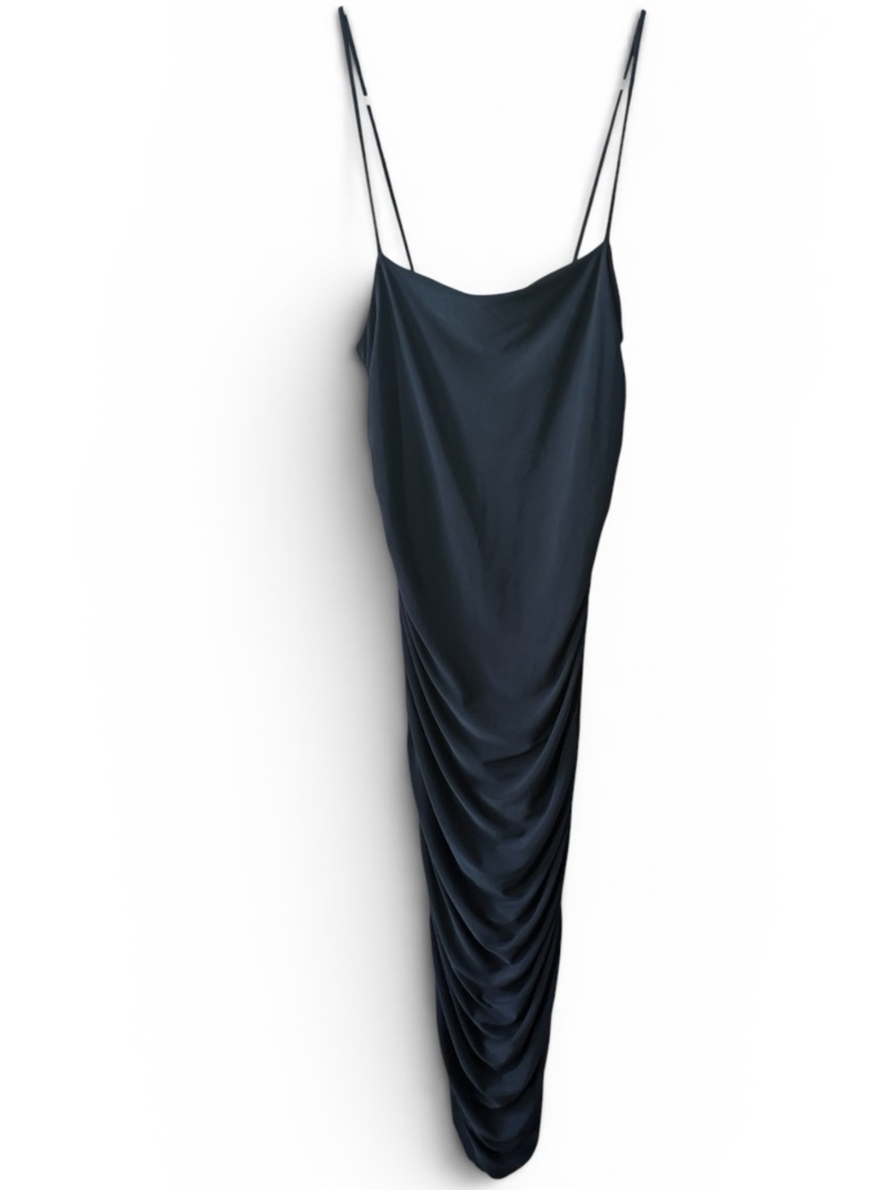 Uptown Black Spaghetti Straps Ruched Dress. Size Medium